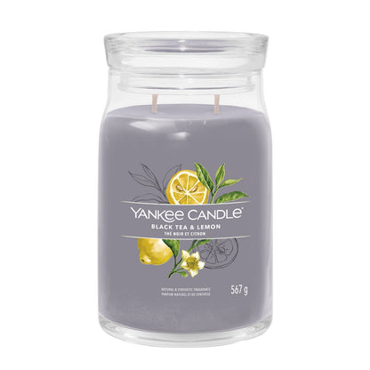 Yankee Candle Black Tea &amp; Lemon candela profumata con due stoppini 368 g