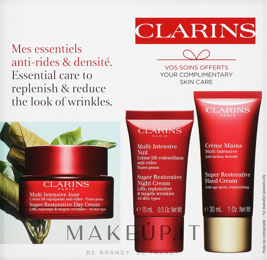 Set Clarins Super Restorative (f/cr/50ml + f/cr/15ml + h/cr/30ml)