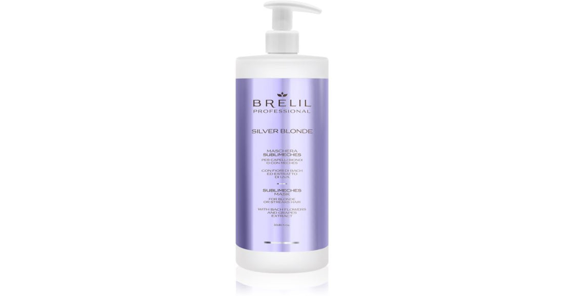 Brelil Professional Sublime Blond Argenté Maschera crème hydratante neutralisante pour tons jaunes 1000 ml