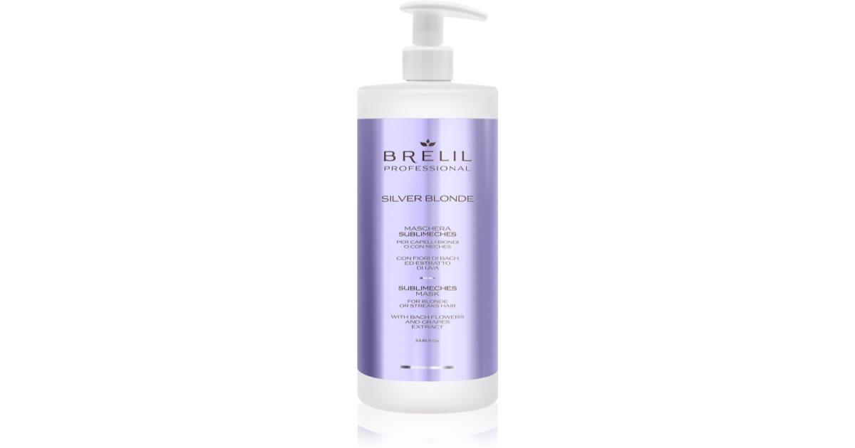 Brelil Professional Sublim sølvblond Maschera neutraliserende fugtighedscreme til gule toner 1000 ml