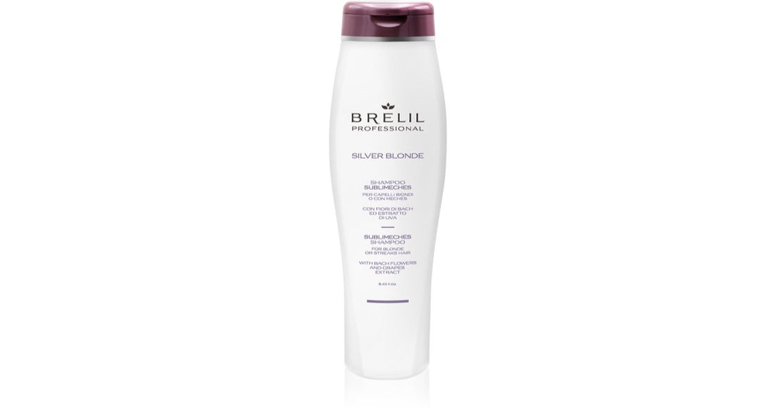 Brelil Professional Sublime Silver Blonde Shampoing Anti-Jaune pour cheveux blonds et méchés 1000 ml