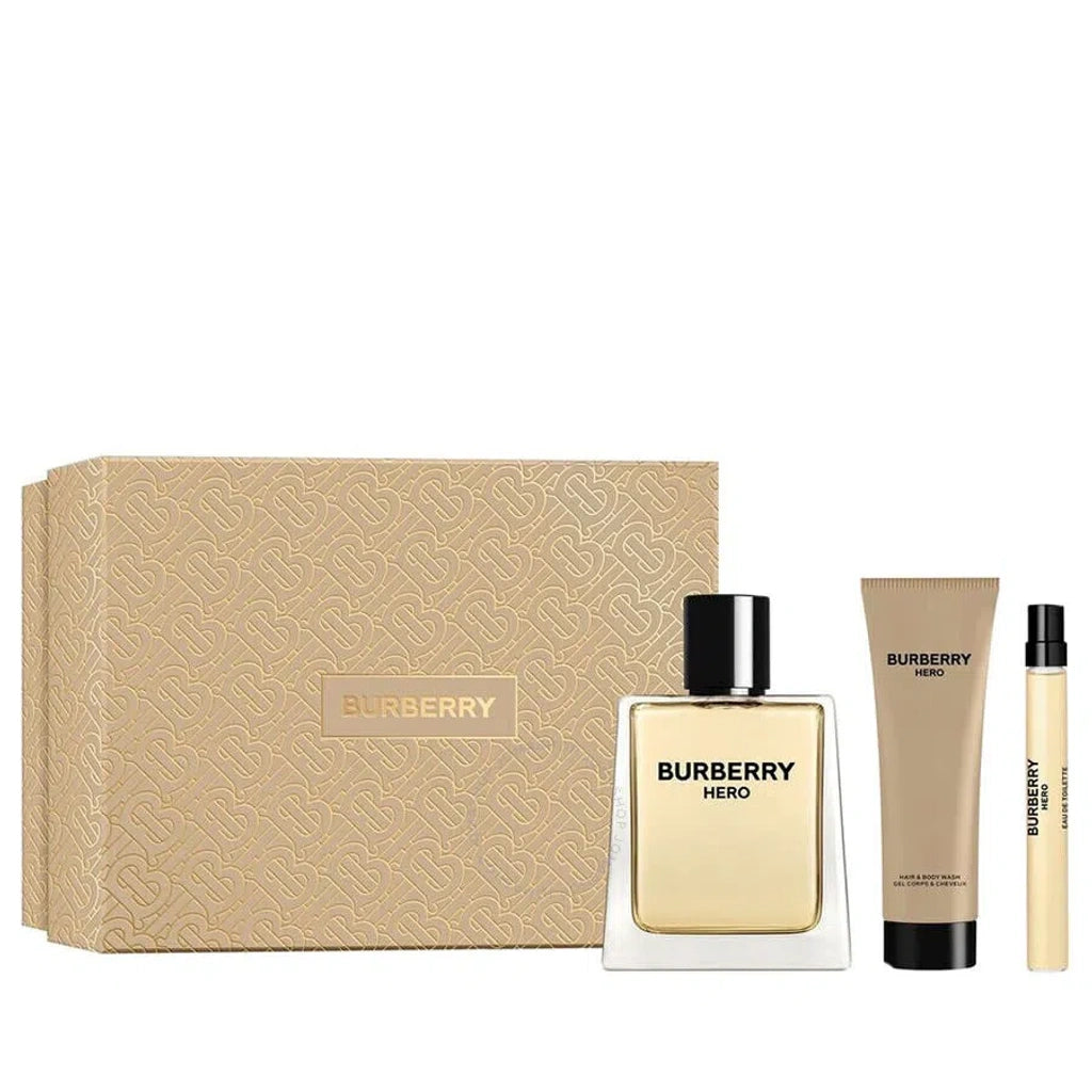 Sett Burberry Hero eau de toilette 100 ml Gel 75 ml Mini 10 ml herre