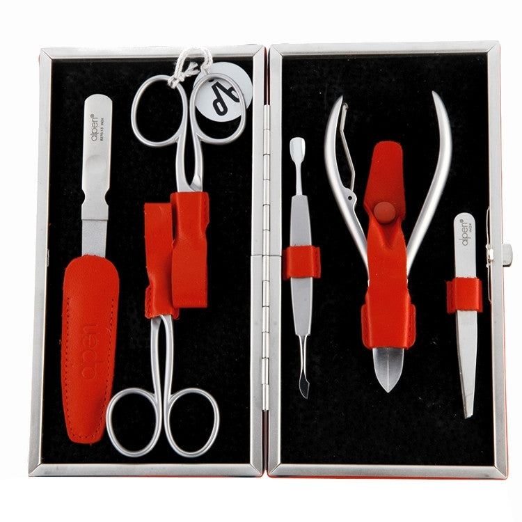 Set per manicure, 6 pezzi, 6884R, rosso Alpen