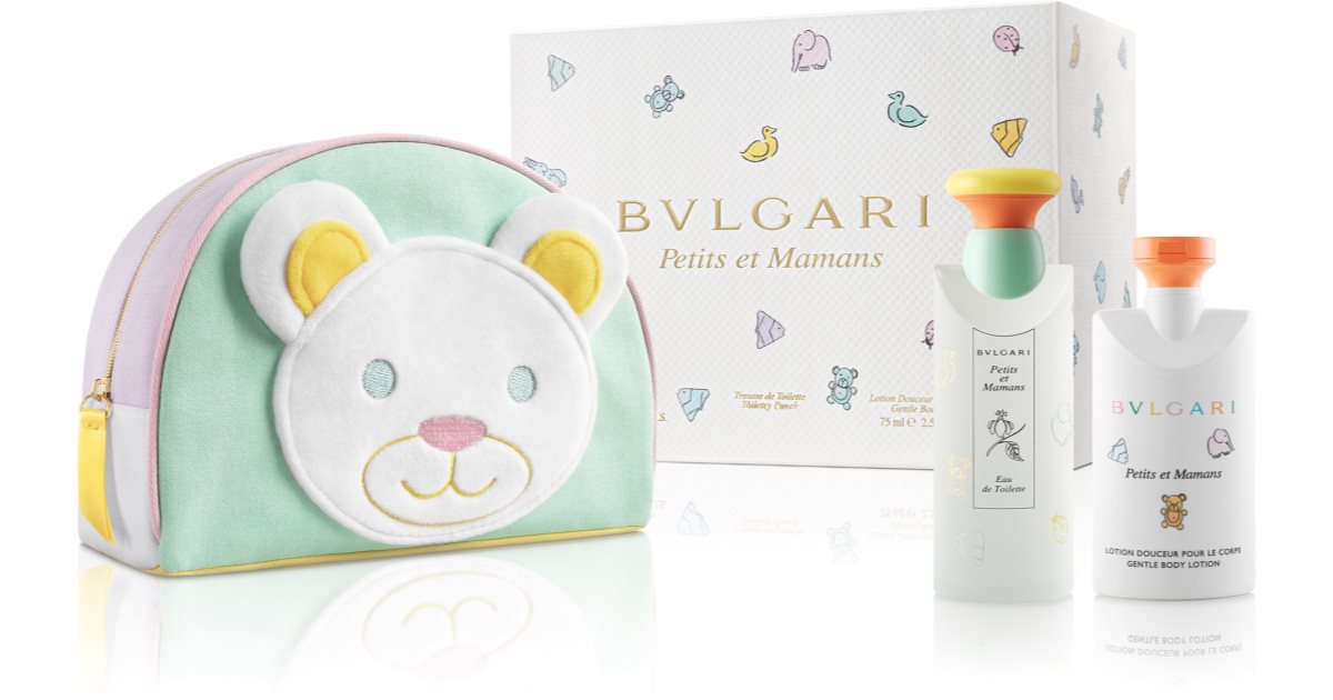 BVLGARI Petits et Mamans מארז מתנה לשני המינים או דה טואלט 100 מ&quot;ל + חלב גוף עדין 75 מ&quot;ל + שקית 1 יחידה