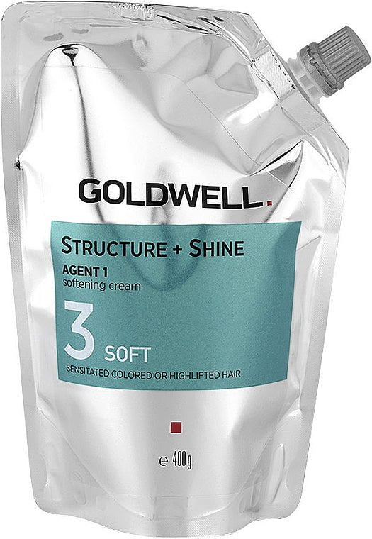 Crema levigante per capelli danneggiati Goldwell Structure + Shine Agent 1 Soft 3 400 ml