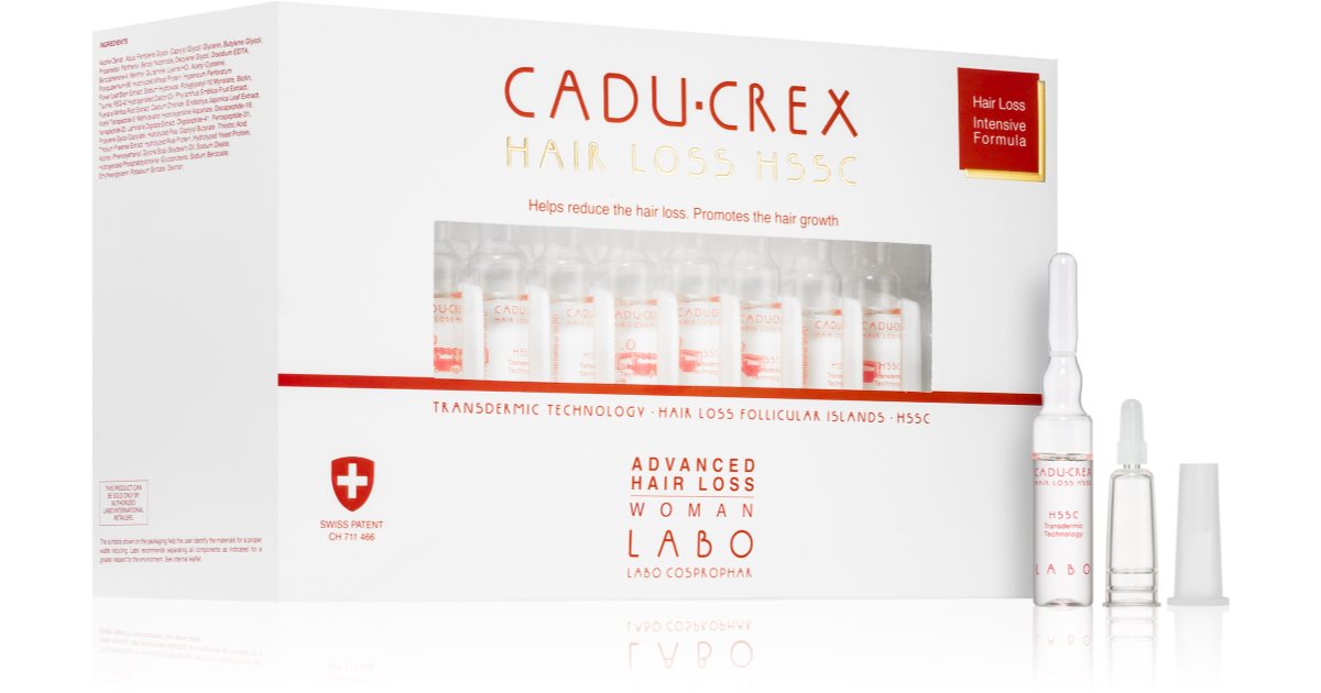 Cadu-Crex Hair Loss HSSC Advanced Trattamento di caduta dei capelli per capelli donna contro la caduta avanzata dei capelli da donna 40x3,5 ml