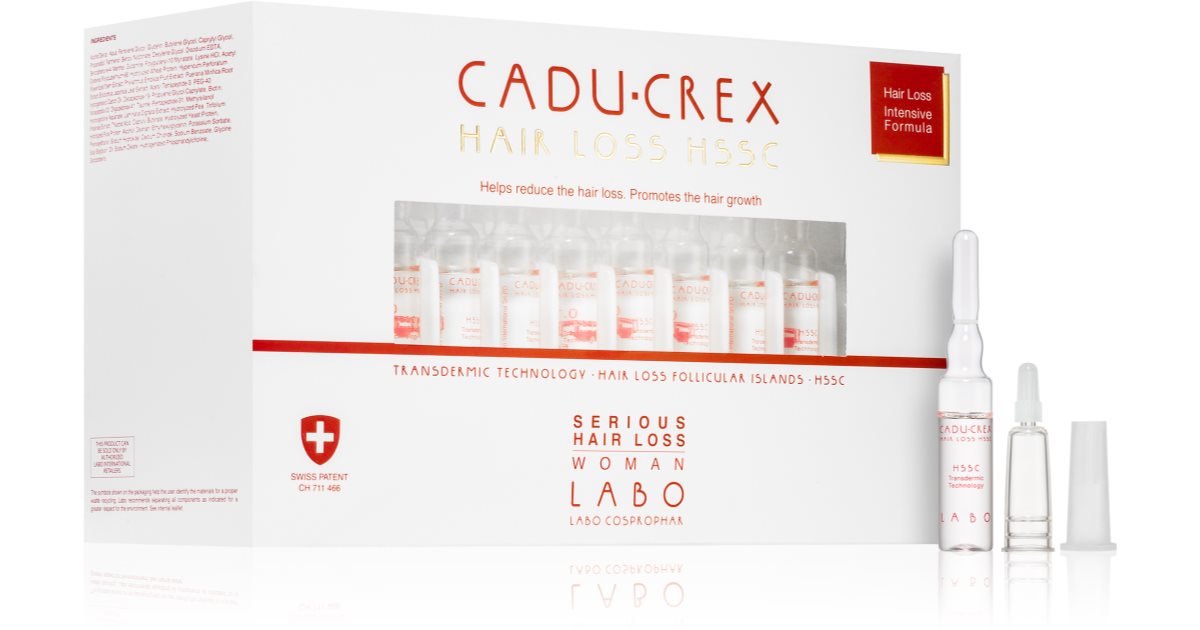 Cadu-Crex Hair Loss HSSC trattamento per capelli donna contro la caduta grave dei capelli da donna 40x3,5 ml