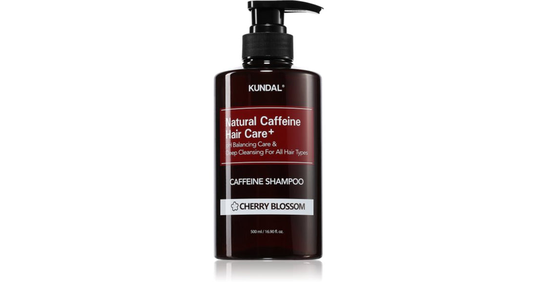 KUNDAL Caffeine Cherry Blossom shampoo naturale anti-caduta dei capelli 500 ml