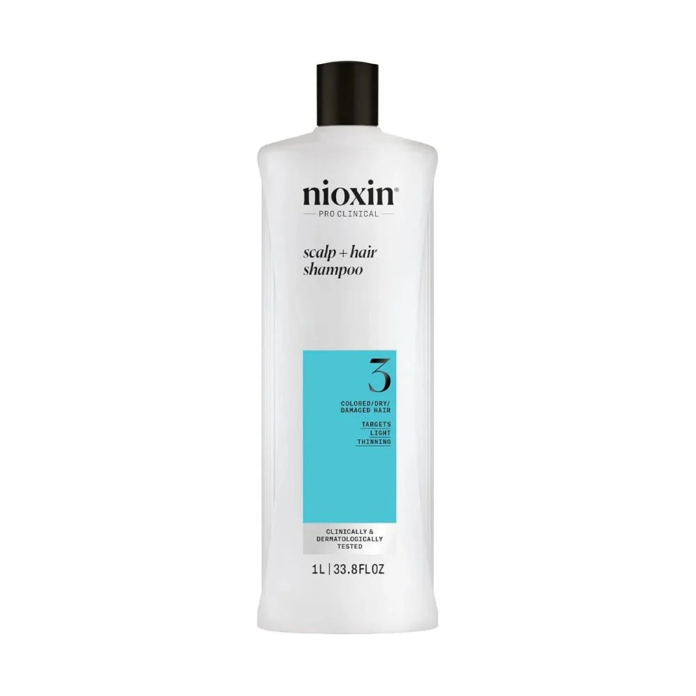 Nioxin מערכת 3 - שמפו - שיער צבוע ופגום עם החלשה קלה 1000 מ&quot;ל