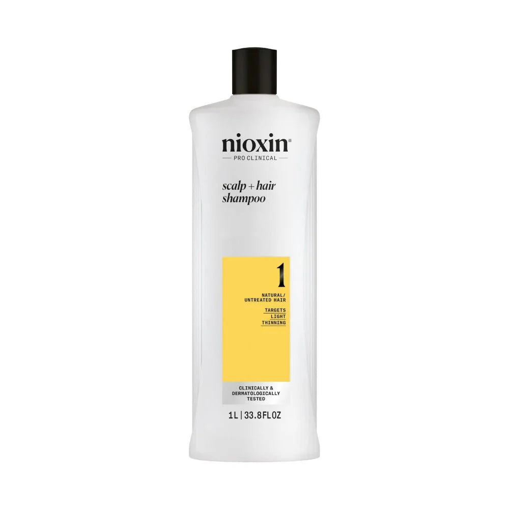 Nioxin System 1 - Shampoing - Cheveux Naturels Légèrement Affaiblissants 1000ml