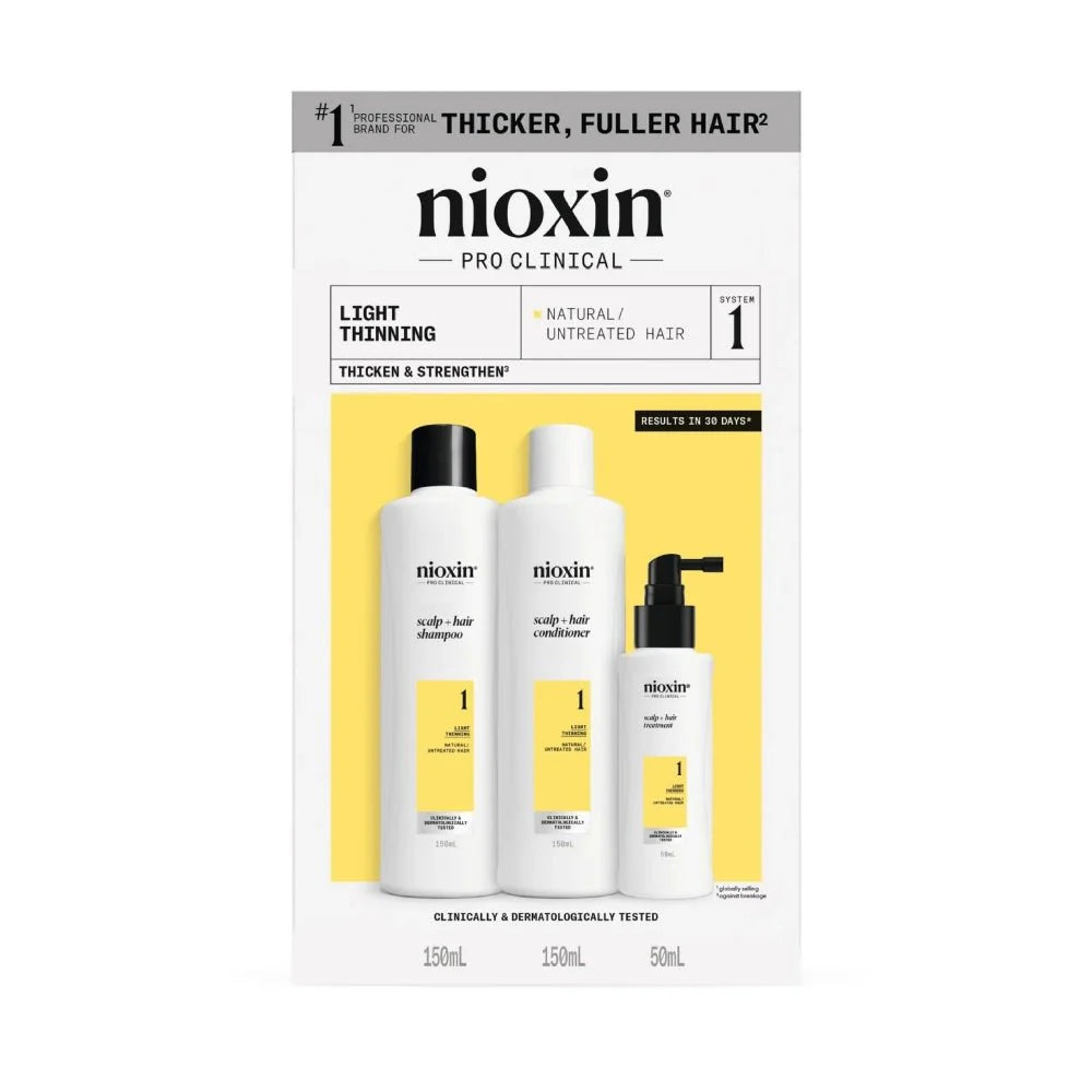 Nioxin מערכת 1 – ערכה - טיפול לשיער טבעי עם היחלשות קלה 3 U