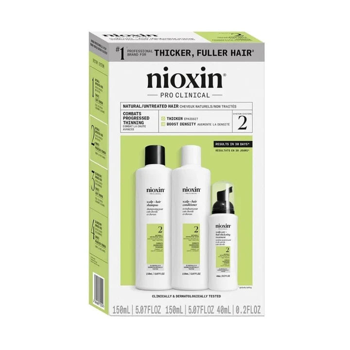 Nioxin מערכת 2 - ערכה - טיפול שיער טבעי עם החלשה מתקדמת 3 U