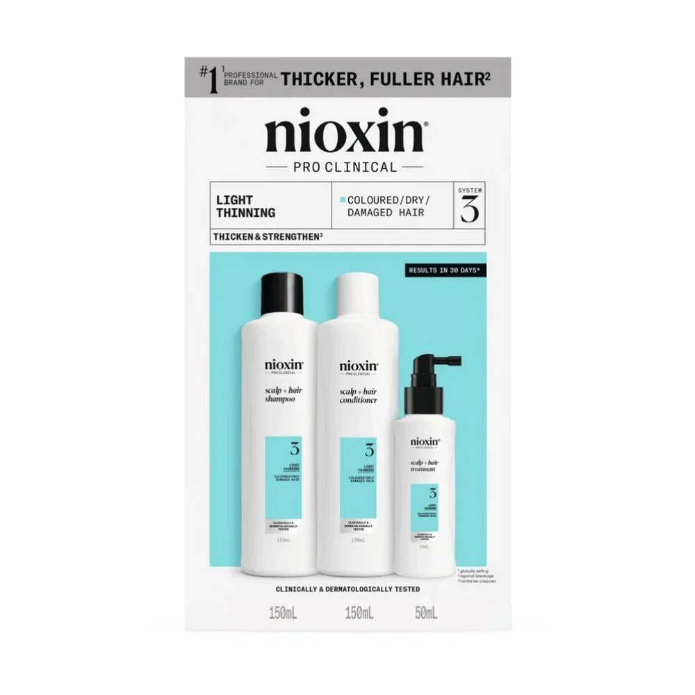 Nioxin מערכת 3 – ערכה - טיפול לשיער טבעי עם דילול קל 3 U