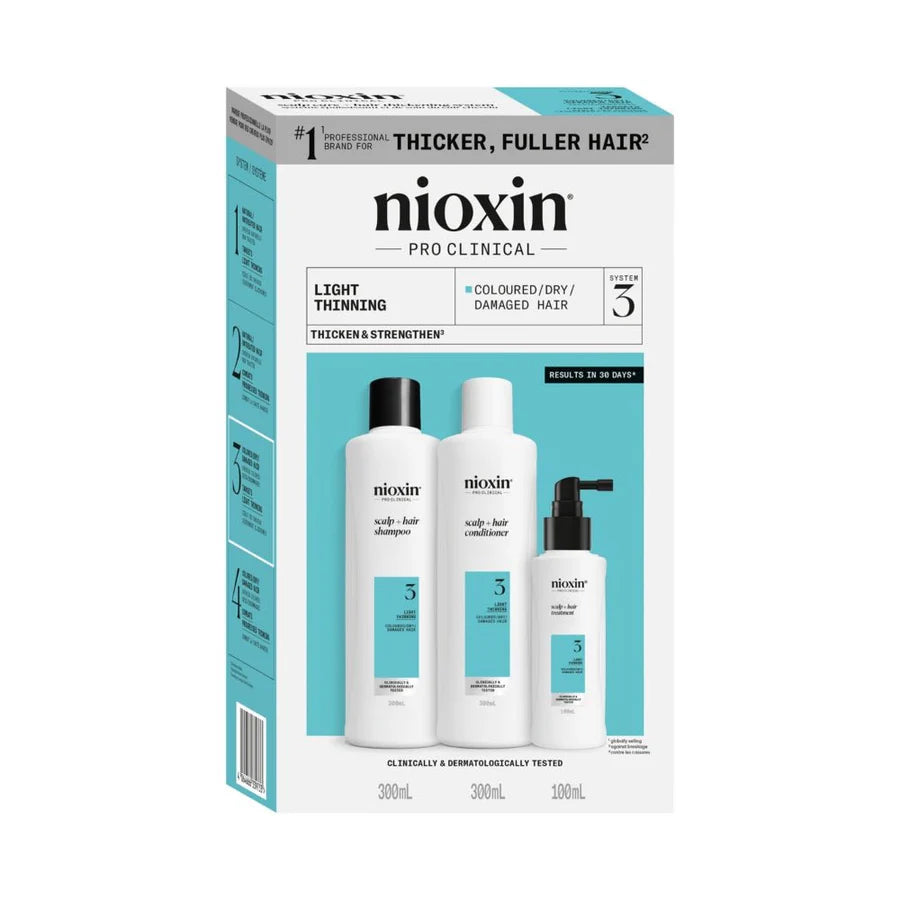 Nioxin מערכת 3 – ערכה - טיפול לשיער טבעי עם דילול קל 3 U