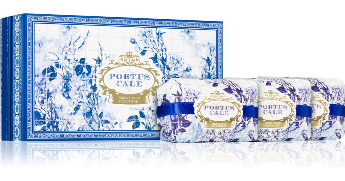 Castelbel Portus Cale Gold &amp; Blue savon solide coffret cadeau 3x150 g