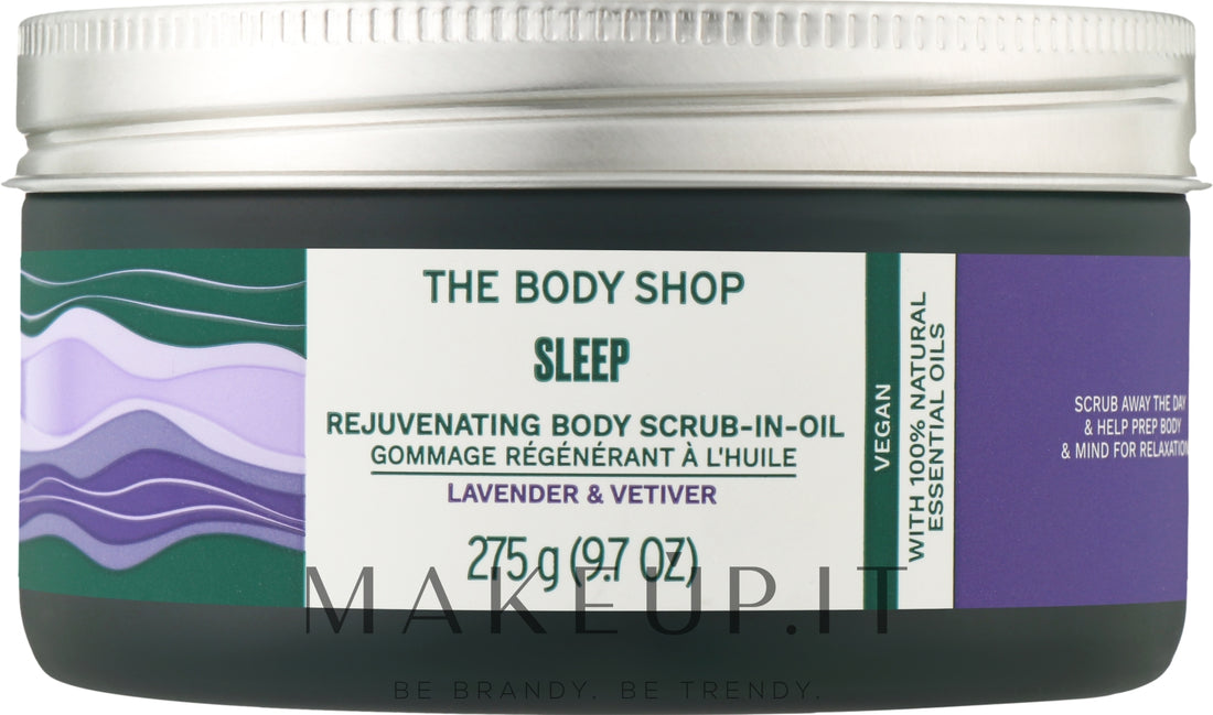 Scrub ringiovanente lenitivo "Lavanda e Vetiver" The Body Shop Sleep Rejuvenating Body Scrub-In-Oil 275 g
