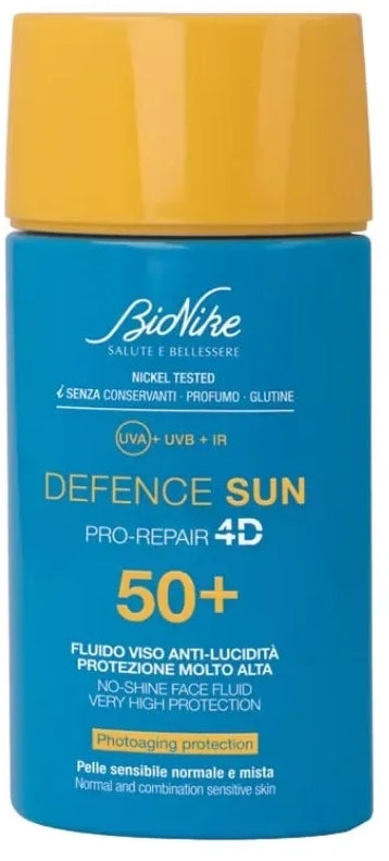 Fluido solare per viso BioNike Defence Sun Pro-Repair 4D SPF50+ No-Shine Face Fluid 50 ml