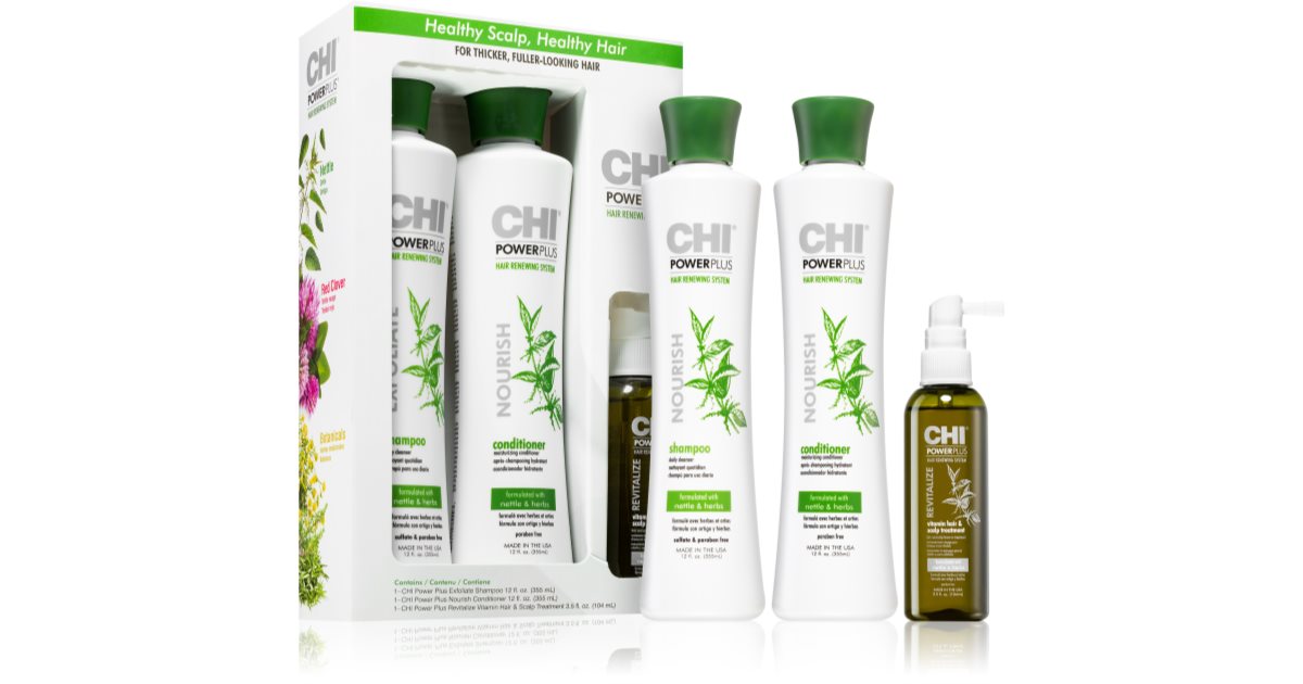 CHI Power Plus On-Going sett (for sunt og vakkert hår) 355ml + 355ml + 104ml