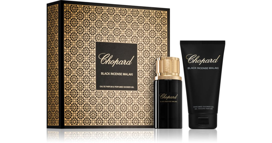 Chopard Black Incense Malaki dárková kazeta pro muže Eau de Parfum 80 ml + jemný sprchový gel 150 ml