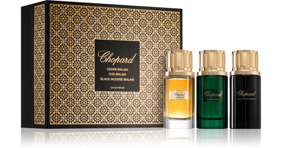 Chopard Chopard cutie cadou pentru barbati Cedar Malaki Eau de Parfum 80 ml + Chopard Apa de parfum Oud Malaki 80 ml + Chopard Apa de parfum Black Incense Malaki 80 ml