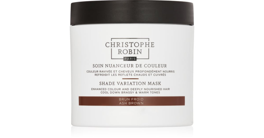 Christophe Robin Variation de teinte maschera crème nourrissante pour cheveux brun cendré 250 ml