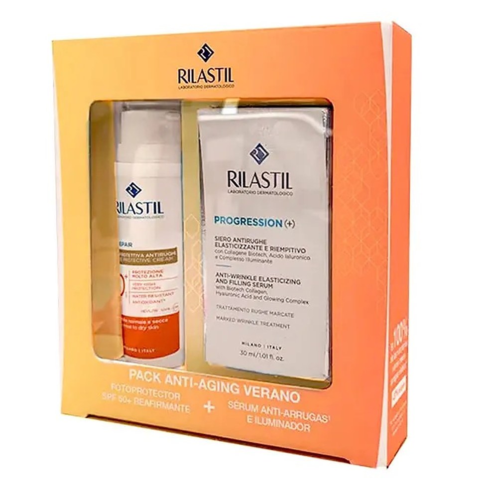 Rilastil Age Riparatore SPF 50 50 ml + Progression Siero 30 ml — Ansigtssæt