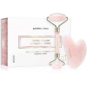 Korika Eternal Youth Rullo e Gua Sha Quartz Rosa set — Набор для массажа лица