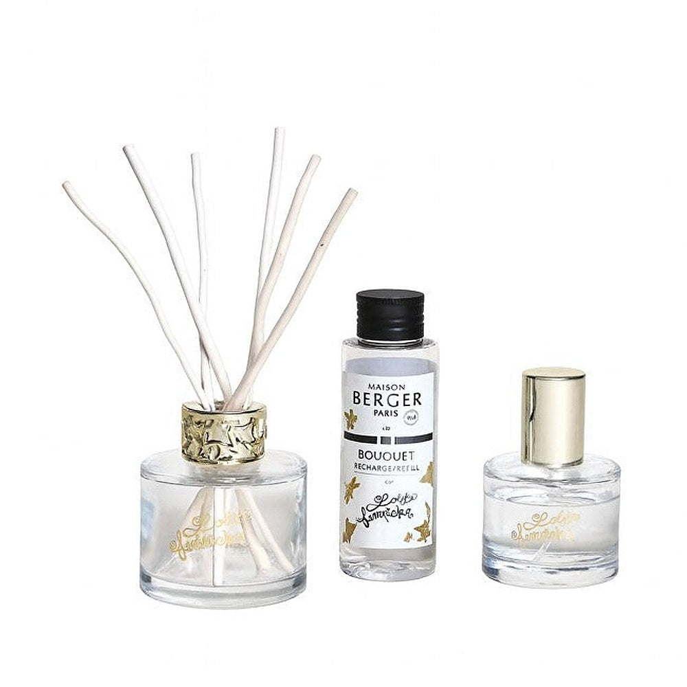 Maison Berger Paris Mini Diffusore Lolita Lempicka Trasparente + Nachfüllung und Spray — Raumduft-Set