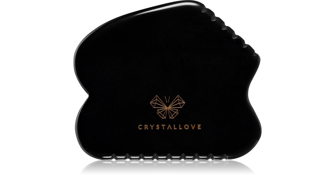 Crystallove Black Obsidian Contour Gua Sha Massaggiatore