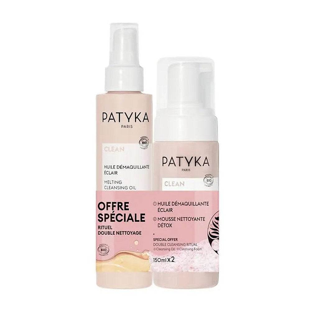 Patyka Olio detergente fulminante biologico 150 ml + Schiuma detergente detox biologica 150 ml — Detergenti viso