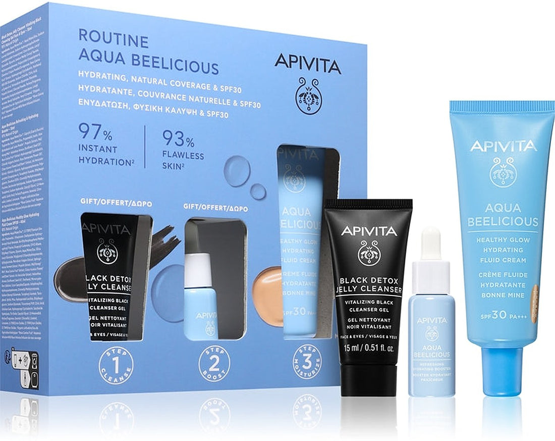 Apivita Aqua Beelicious — set routine idratante e coprente naturale