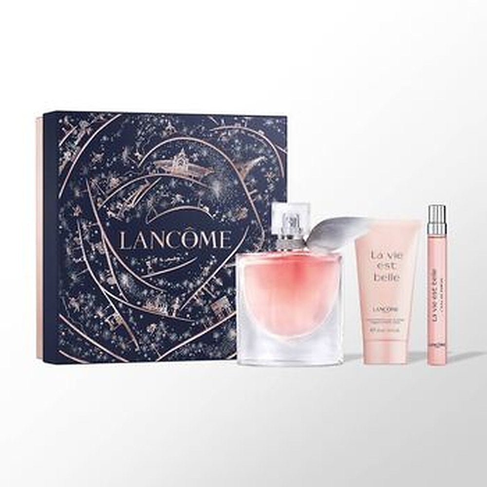 랑콤 라 비 에 벨 선물 세트 EDP 50 ml, 바디 로션 50 ml 및 미니어처 EDP 10 ml