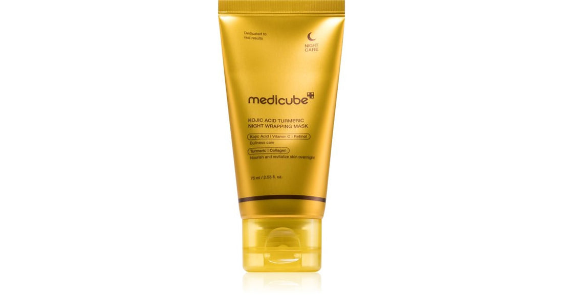 medicube Kojic Acid Turmeric Night Wrapping Mask μάσκα φωτεινότητας για θαμπές και ανόμοιες επιδερμίδες για τη νύχτα 75 ml