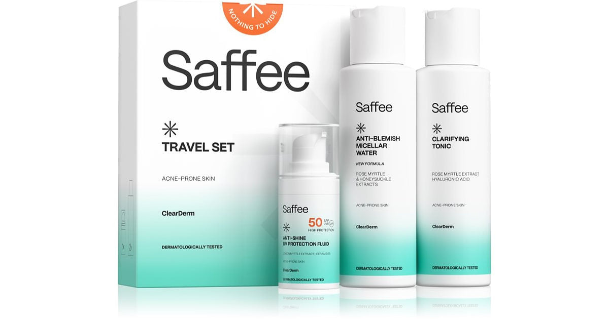 Saffee ClearDerm Travel Set Reiseset mit Kosmetikprodukten für problematische Haut 