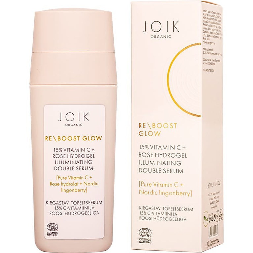 Joik Organic Re-Boost Luminosità 15% C-Vitamin + Rose Hydrogel Siero doppio illuminante 30 ml — סרום לפנים