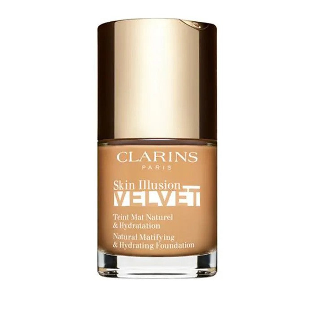 Clarins 스킨 일루전 벨벳 내추럴 매티파잉 앤 하이드레이팅 파운데이션 112.3N 샌달우드 30 ml