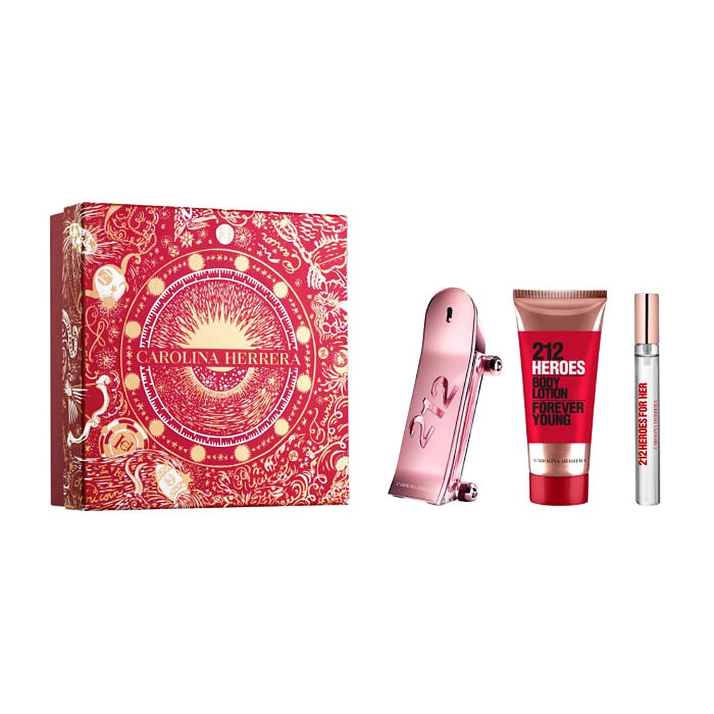 Carolina Herrera 212 Heroes For Her Eau de Parfum Donna 80 ml — Set 3 Delar