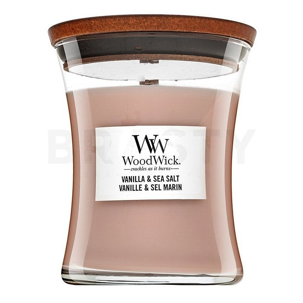 Woodwick Vanilla &amp; Sea Salt 275 g — Bougie parfumée