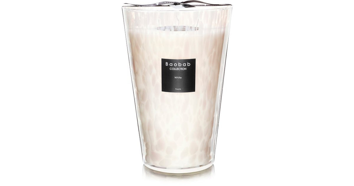 Baobab Collection Pearls White 16 cm — Duftkerze 