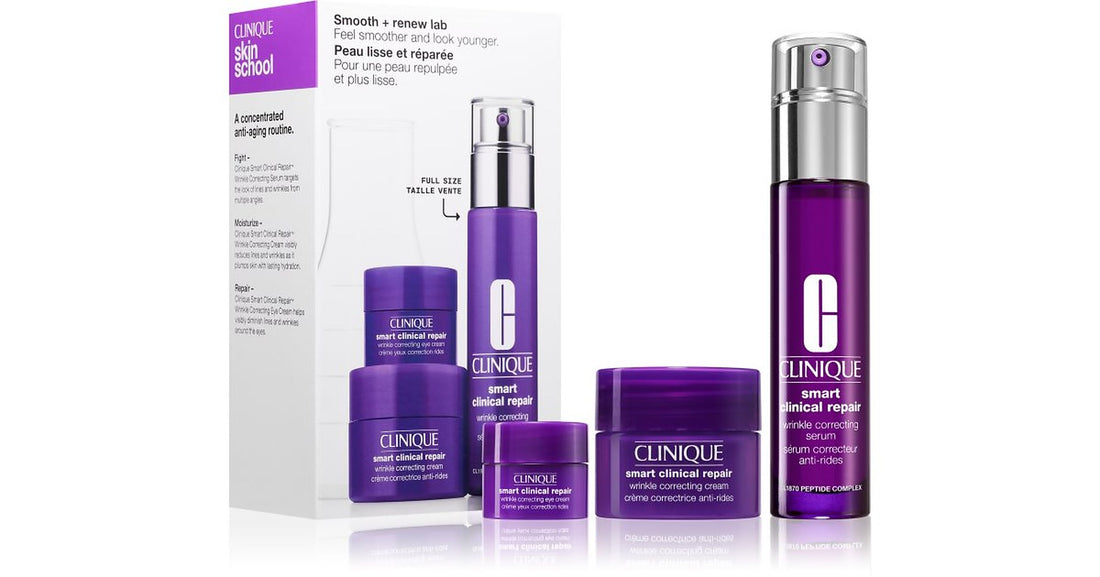Clinique Holiday Smooth &amp; Renew Lab Set 3 stk — Sæt Cofanetto