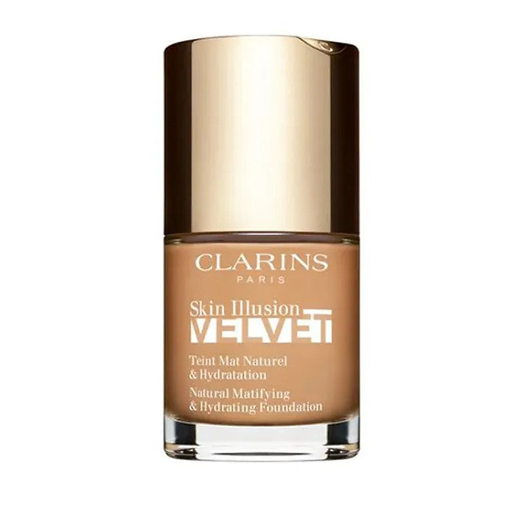 Clarins كريم أساس سائل Skin Illusion Velvet بلمسة نهائية غير لامعة وتأثير مغذي، لون 111N 30 مل