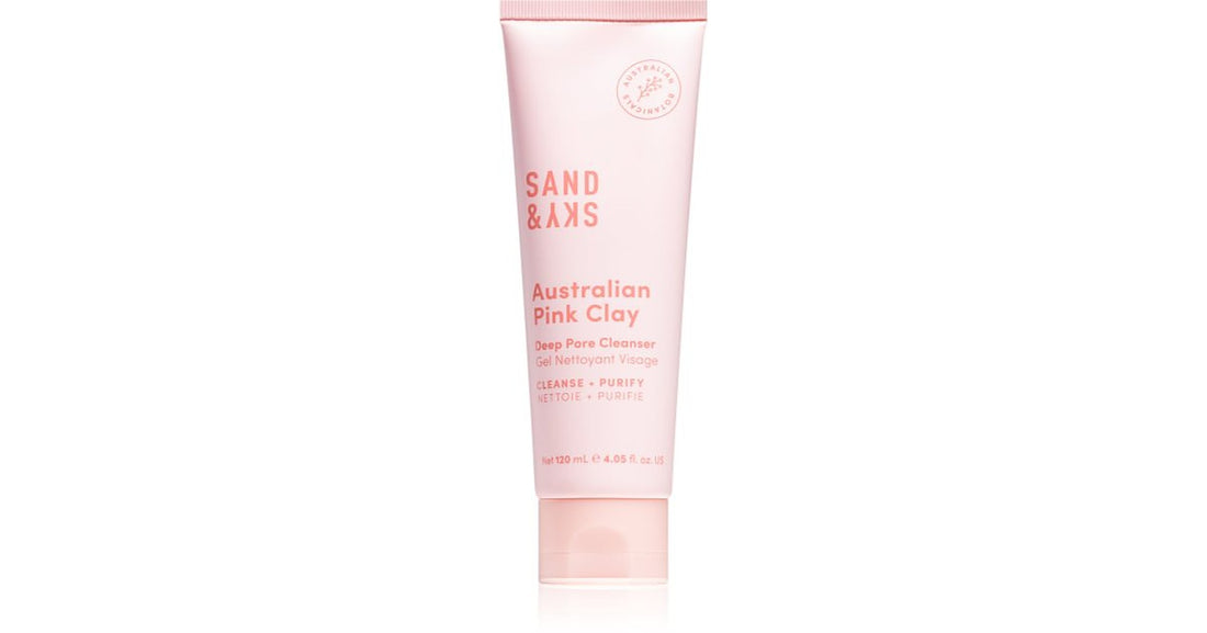 Sand &amp; Sky Australský růžový jíl čistící gel na make-up s detoxikačním účinkem 120 ml