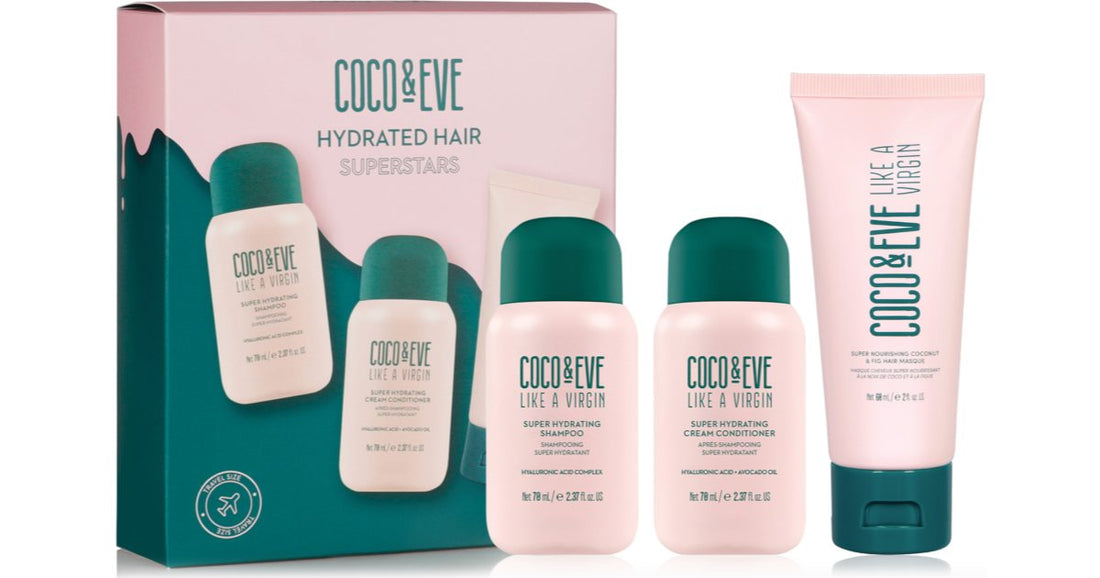 Coco &amp; Eve Like A Virgin Hydrated Superstars kit de viaje (para cabello brillante y suave) 1ud