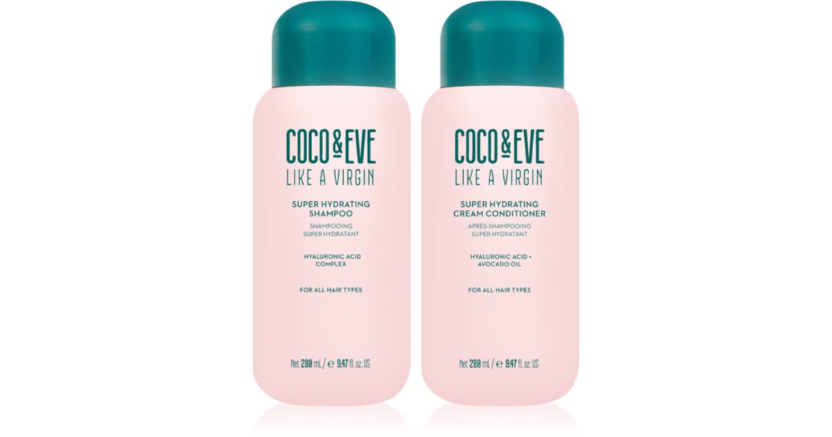 Coco &amp; Eve סט Like A Virgin Super Hydration Kit (ללחות וברק) 2x288 מ&quot;ל