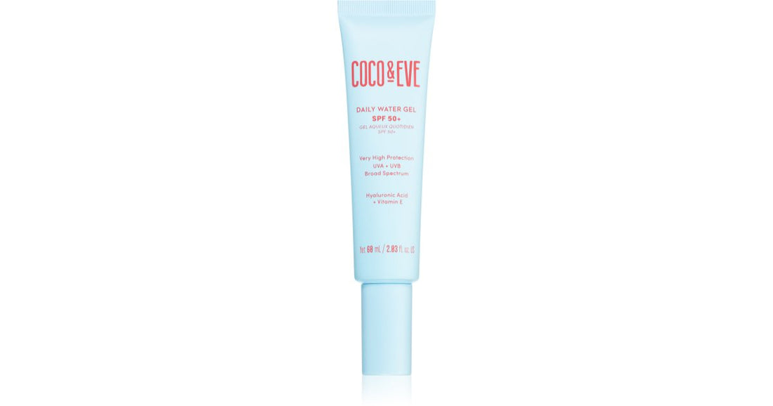 Coco &amp; Eve SPF 50+ Daglig vandgel let beskyttende lotion til ansigtet SPF 50+ 60 ml