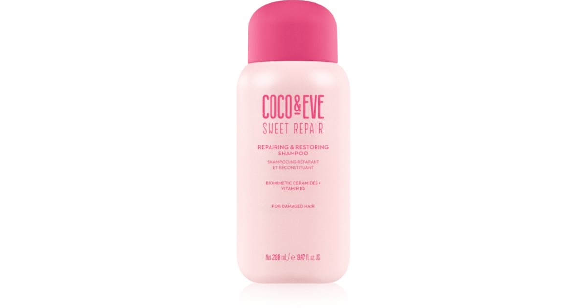 Coco &amp; Eve Sweet Repairing &amp; Restoring Intens regenererende shampoo til beskadiget og farvet hår 280 ml