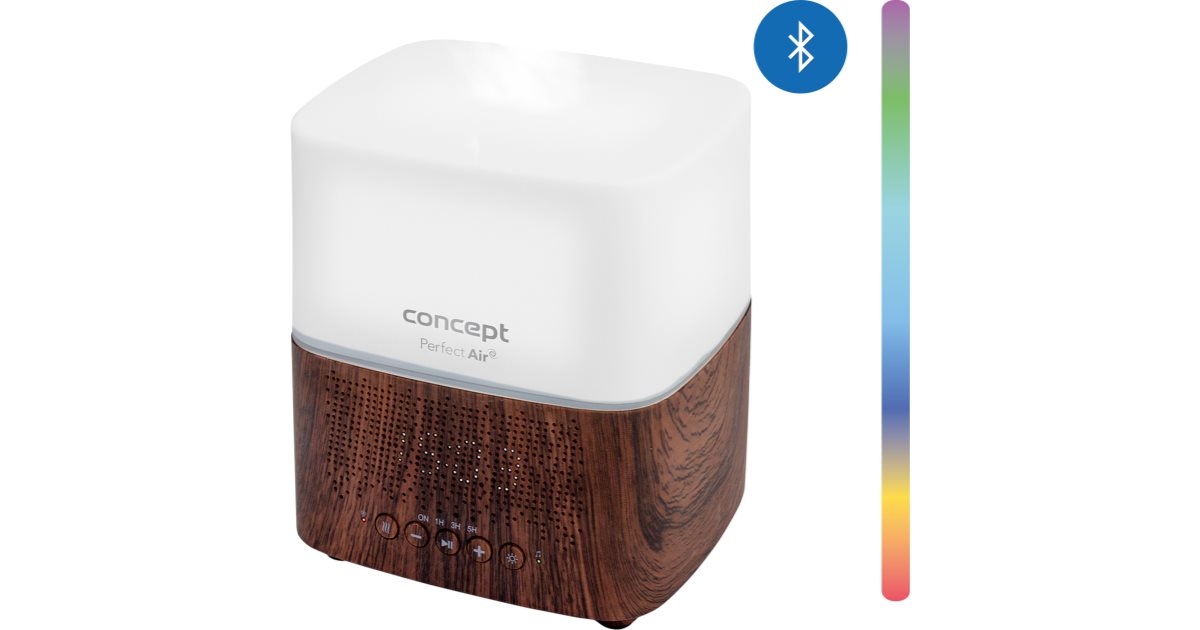 Concept DF2011 Perfect Air Dark Wood Aroma Diffuser Player and Bluetooth Alarm Clock 1pc