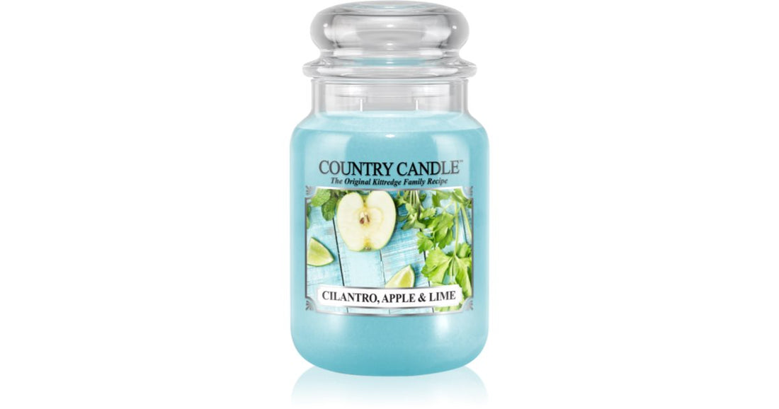 Country Candle vela perfumada Cilantro, Manzana y Lima 652 g