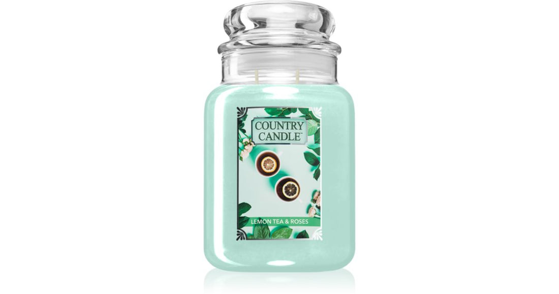 Country Candle vela perfumada Té de Limón y Rosas 737 g