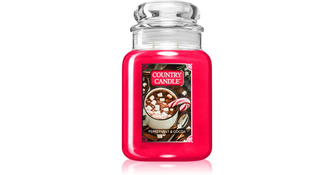 Country Candle Bougie parfumée Menthe poivrée et cacao 737 g